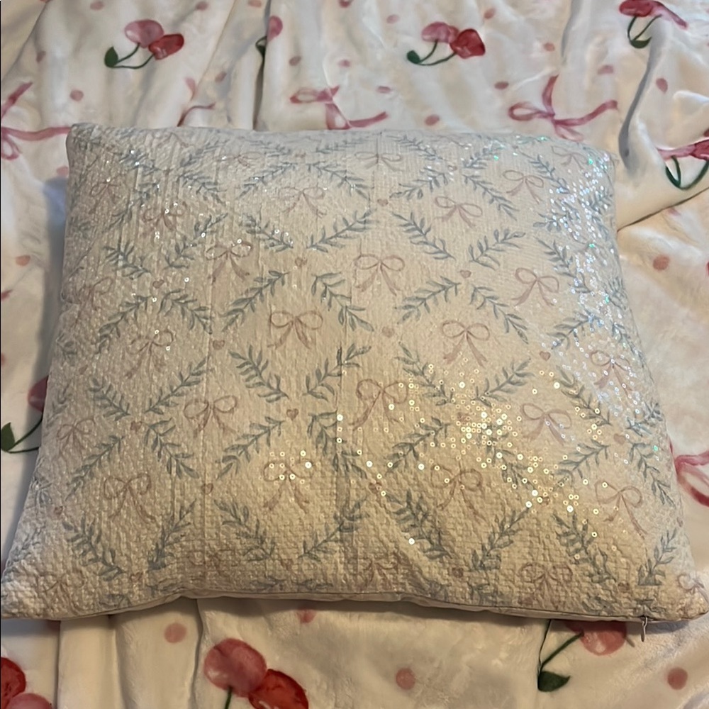 Sequin Bows Throw Pillow